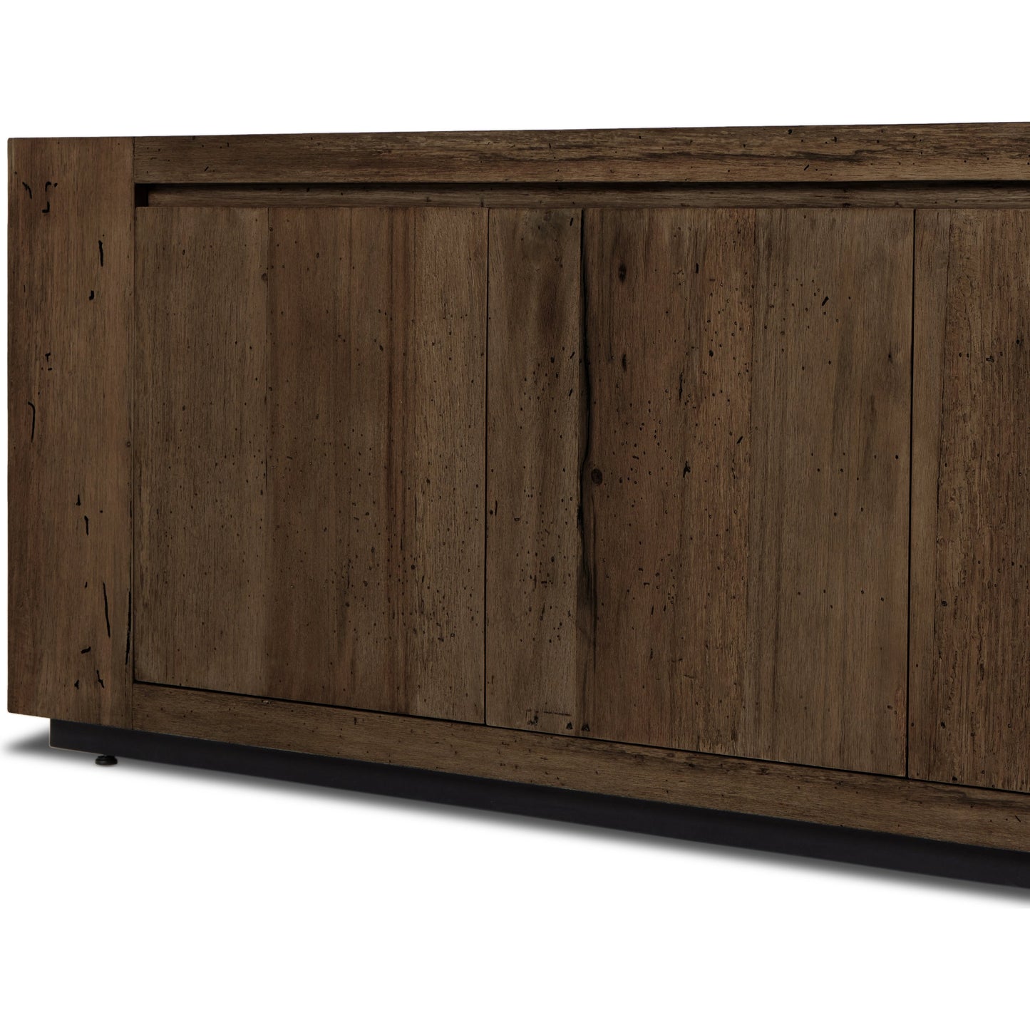 021 SI-2000877 | Closeup | Abaso Media Console by Four Hands. Made from thick oak veneer in a modern style.