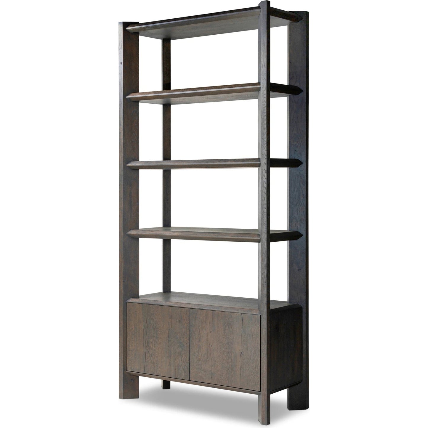 001 SI-2137546 | Primary Silo | Orwin Bookshelf by Four Hands in smoked black oak. Made from solid oak, thick oak veneer in a modern style.