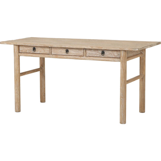 Griffith Desk by Four Hands in whitewash. Made from solid reclaimed elm in a modern style.