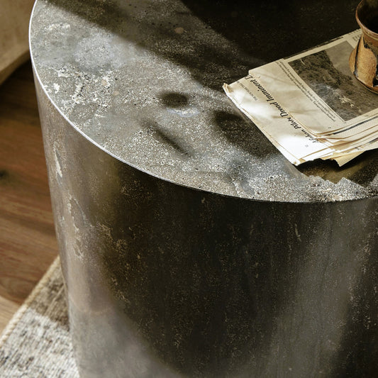 Kramer End Table by Four Hands in bluestone. Made from bluestone, poplar plywood in a modern style.