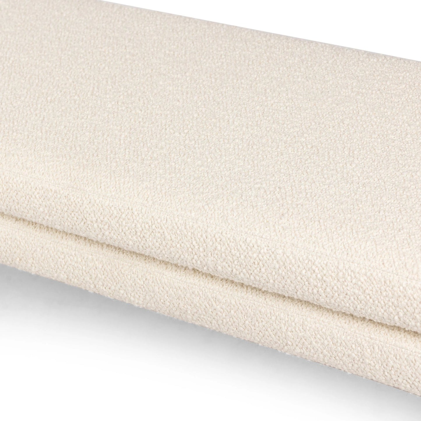 006 SI-2137584 | Closeup | Serena Accent Bench by Four Hands in durham cream. Made from 61% polyester, 39% wool, poplar plywood, 100% polyester in a modern style.