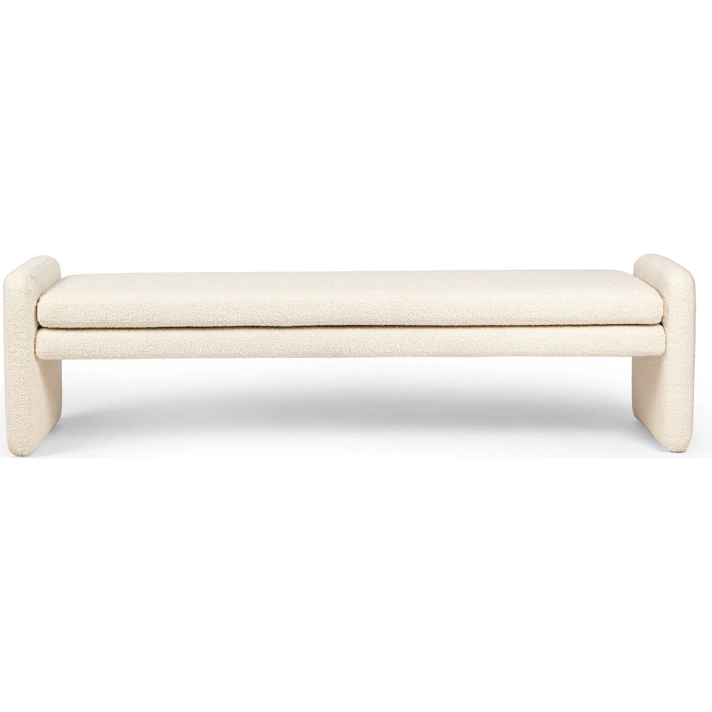002 SI-2137584 | Additional Silo | Serena Accent Bench by Four Hands in durham cream. Made from 61% polyester, 39% wool, poplar plywood, 100% polyester in a modern style.