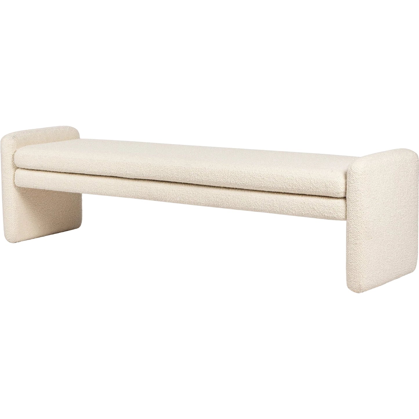 001 SI-2137584 | Primary Silo | Serena Accent Bench by Four Hands in durham cream. Made from 61% polyester, 39% wool, poplar plywood, 100% polyester in a modern style.