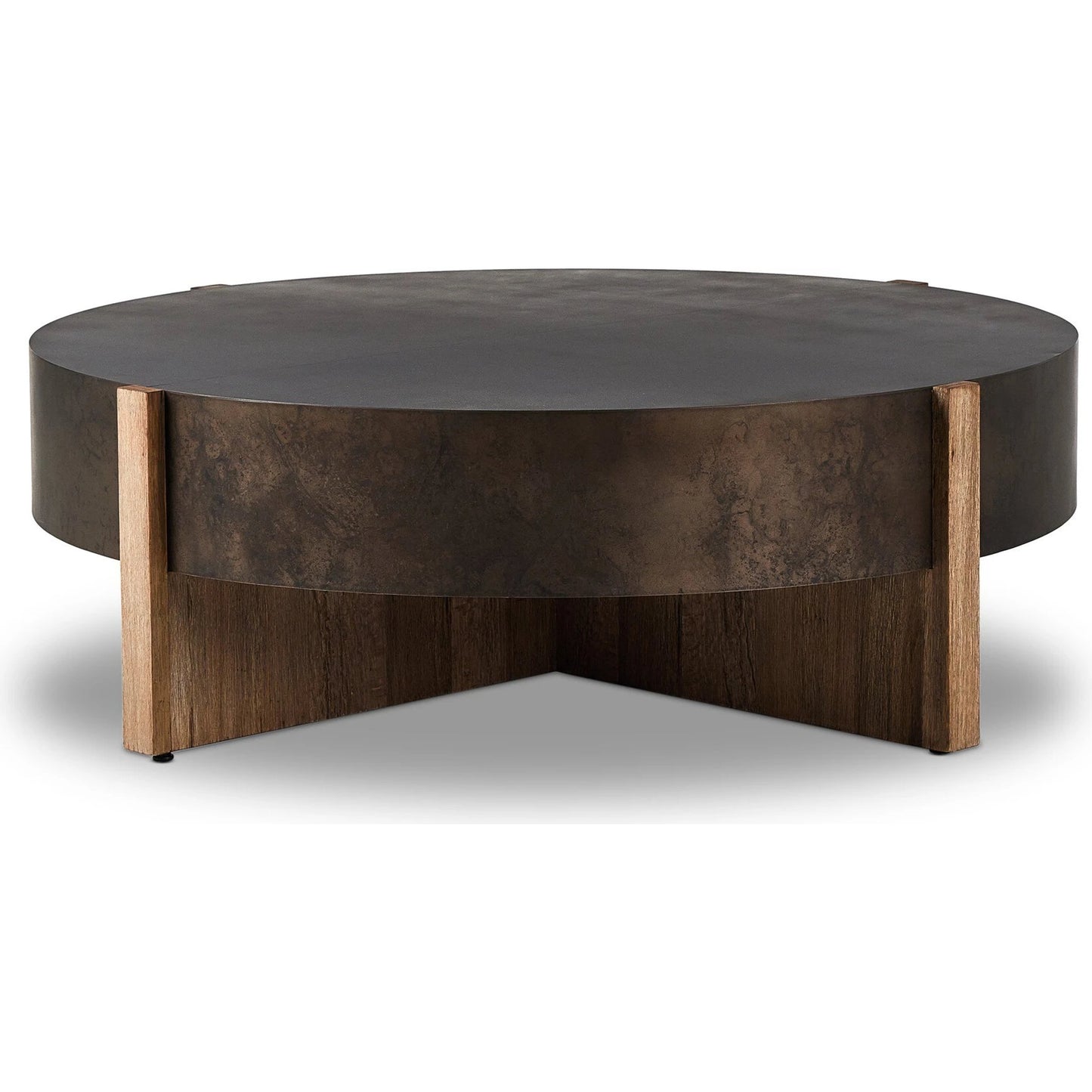 005 SI-2137208 | Additional Silo | Bingham Large Coffee Table by Four Hands in distressed iron, rustic oak. Made from iron, thick oak veneer, engineered hardwood in a modern style.