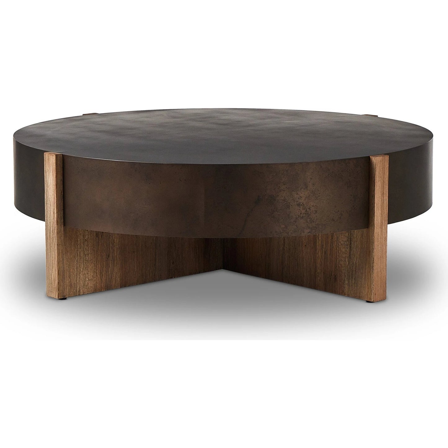003 SI-2137208 | Additional Silo | Bingham Large Coffee Table by Four Hands in distressed iron, rustic oak. Made from iron, thick oak veneer, engineered hardwood in a modern style.