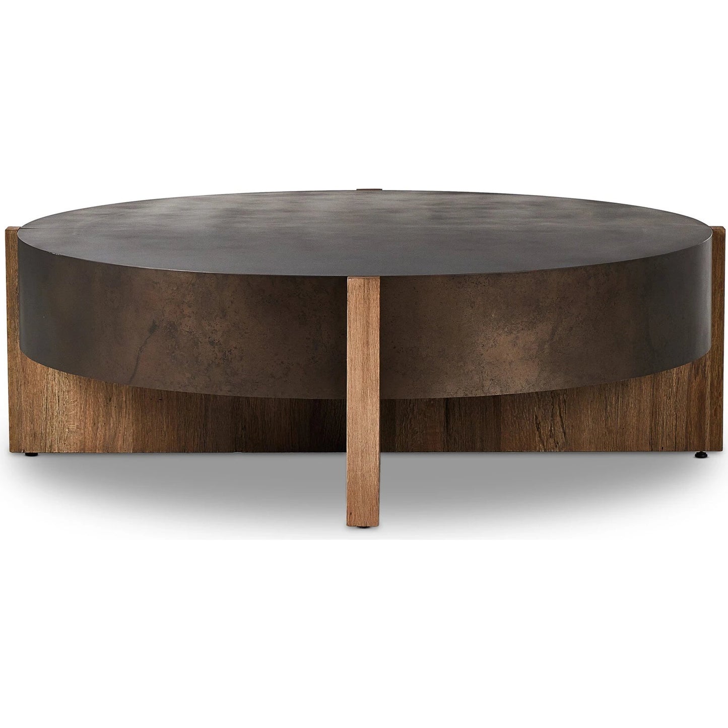004 SI-2137208 | Additional Silo | Bingham Large Coffee Table by Four Hands in distressed iron, rustic oak. Made from iron, thick oak veneer, engineered hardwood in a modern style.