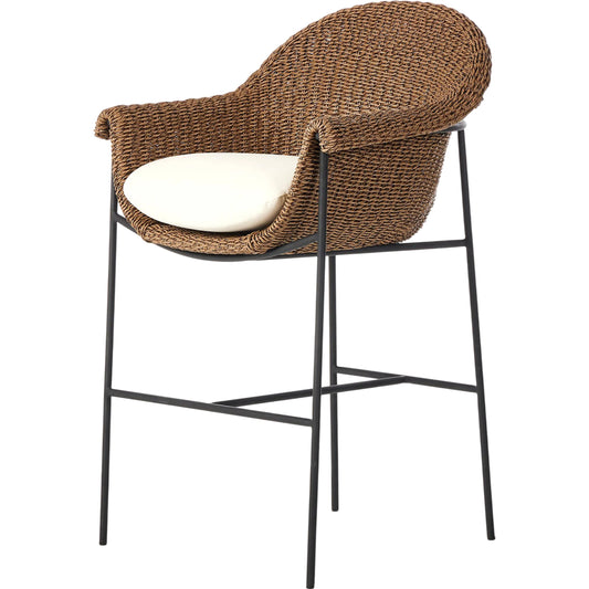 036 SI-2257105 | Primary Silo | Suerte Outdoor Bar Stool by Four Hands. Made from 100% acrylic, iron, 100% polyethylene in a rustic style.