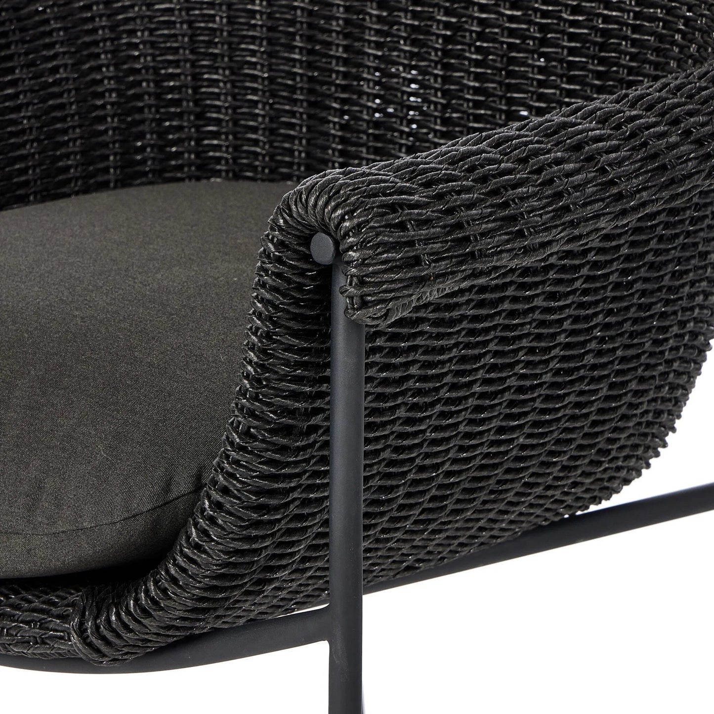 019 SI-2257107 | Closeup | Suerte Outdoor Bar Stool by Four Hands. Made from 100% acrylic, iron, 100% polyethylene in a unique style.