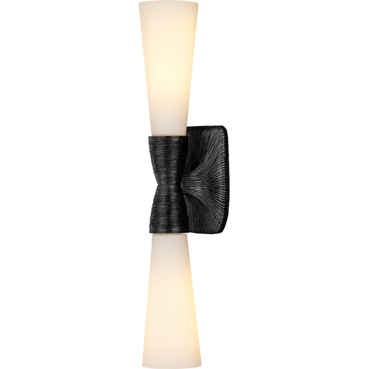 Burrows Bath Wall Sconce by Currey and Company. Made from glass, brass in a modern style.