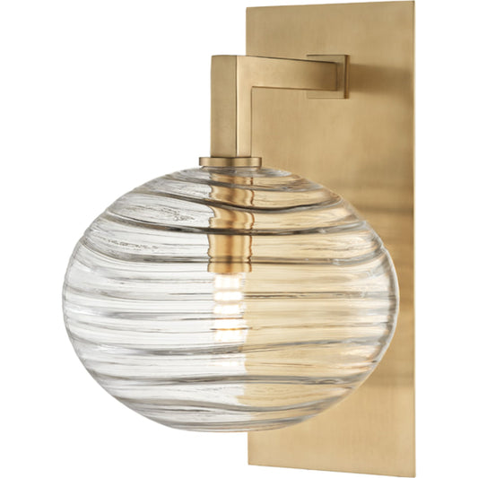 Breton Wall Sconce by Hudson Valley in aged brass. Made from steel in a modern style.