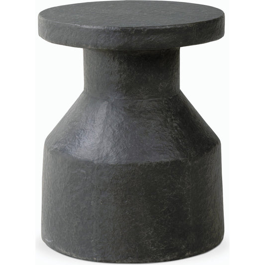 Odeon End Table by Four Hands in distressed graphite concrete. Made from concrete in a modern style.
