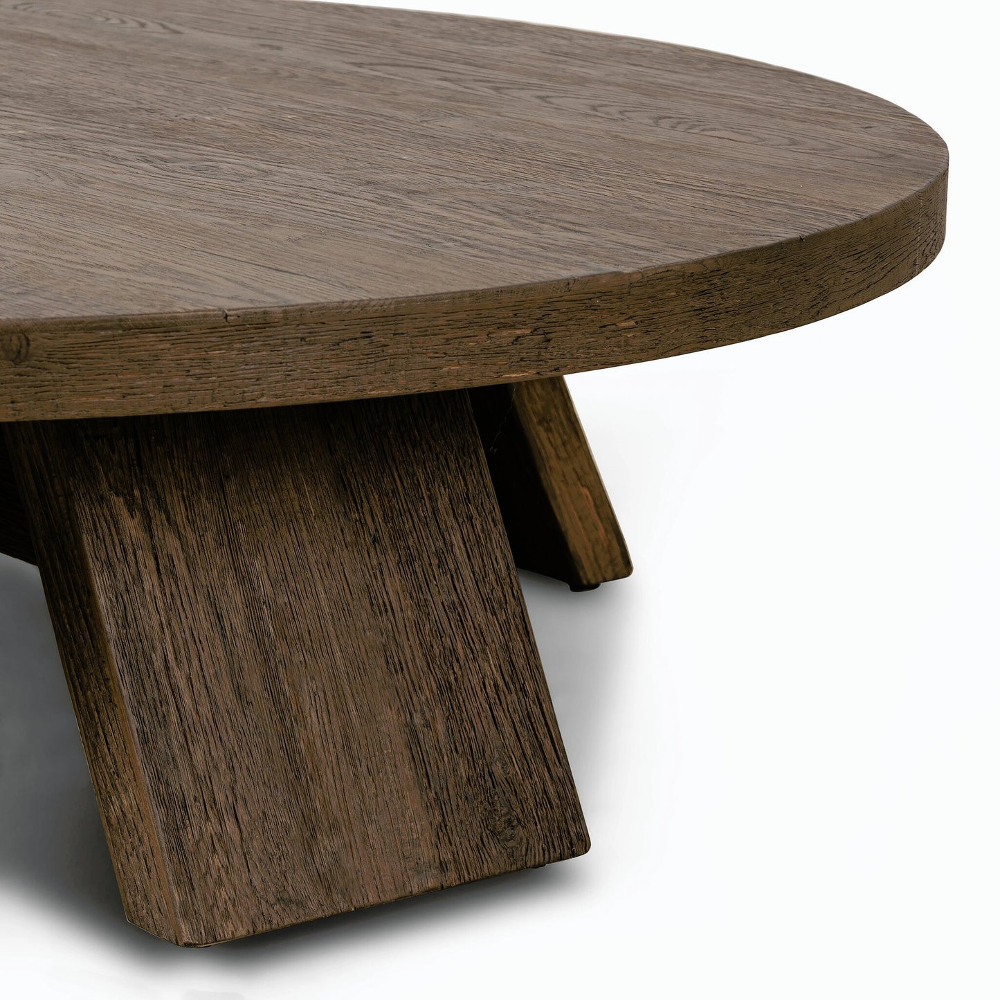 006 SI-2158500 | Closeup | Sparrow Coffee Table by Four Hands in ashen oak resawn. Made from resawn oak, poplar plywood in a modern style.