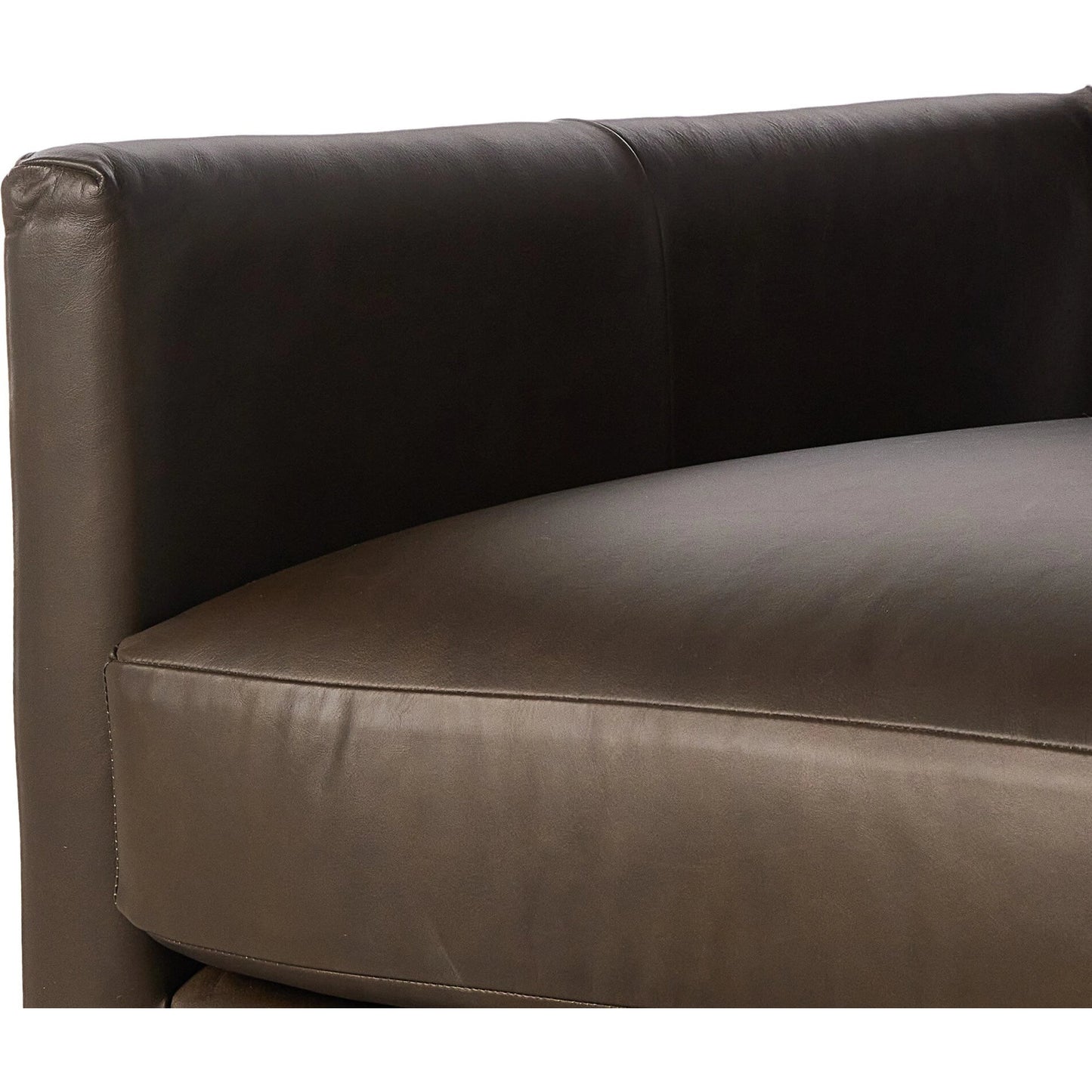 007 SI-2137517 | Closeup | Miriam Swivel Chair by Four Hands in heirloom cigar. Made from top grain leather, pine plywood, solid pine in a modern style.