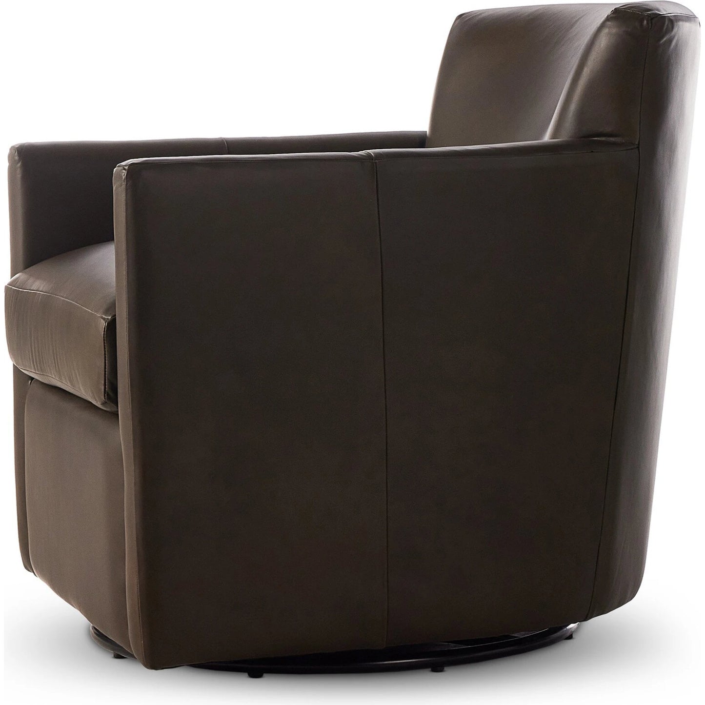 010 SI-2137517 | Closeup | Miriam Swivel Chair by Four Hands in heirloom cigar. Made from top grain leather, pine plywood, solid pine in a modern style.