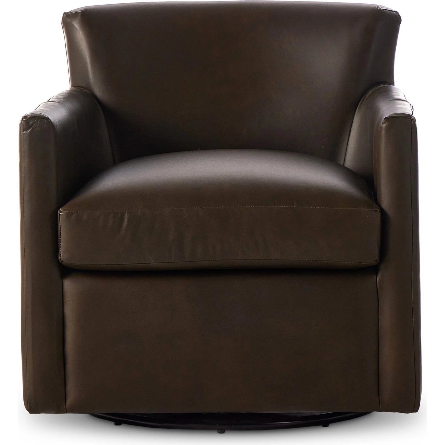 002 SI-2137517 | Additional Silo | Miriam Swivel Chair by Four Hands in heirloom cigar. Made from top grain leather, pine plywood, solid pine in a modern style.