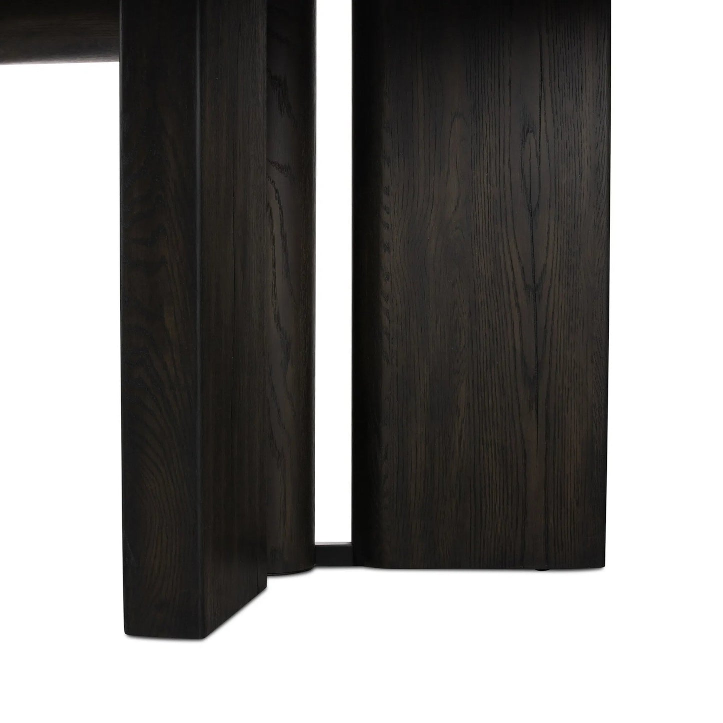 007 SI-2320129 | Closeup | Huxley Dining Table by Four Hands in smoked black veneer. Made from thick oak veneer, solid oak in a unique style.