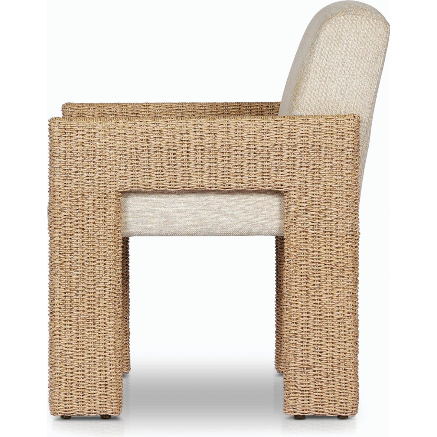 008 SI-2158027 | Additional Silo | Amur Outdoor Dining Chair by Four Hands. Made from 100% olefin, 100% polyethylene, 74% polyurethane foam pad, 26% polyester fiber batting in a modern style.