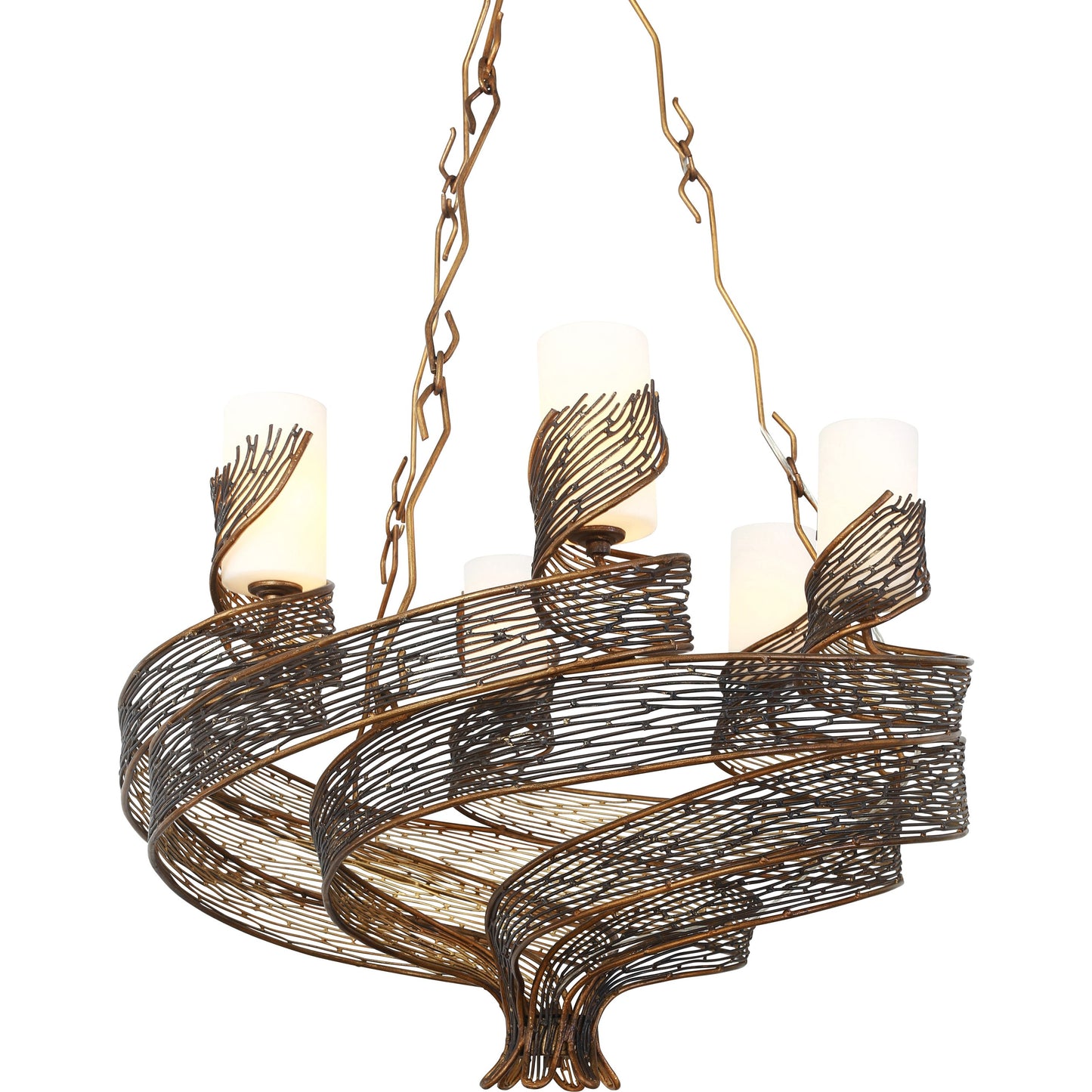 003 SR-817740 | Additional Silo | Flow Chandelier by Varaluz in hammered orange. Made from hammered ore, gloss opal in a modern style.
