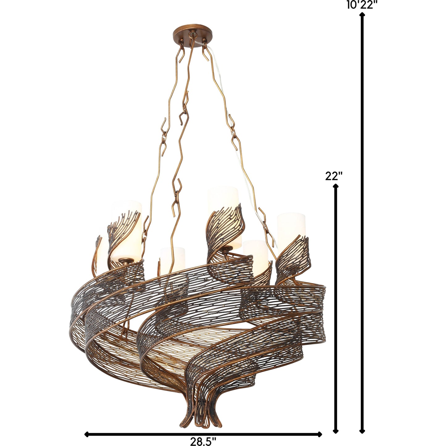 006 SR-817740 | Additional Silo | Flow Chandelier by Varaluz in hammered orange. Made from hammered ore, gloss opal in a modern style.