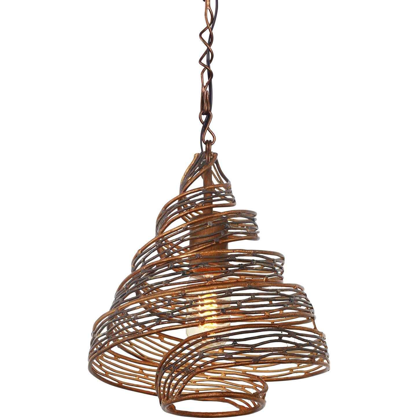 003 SR-817756 | Additional Silo | Flow III Twist Mini Pendant by Varaluz in hammered ore. Made from hammered ore in a modern style.