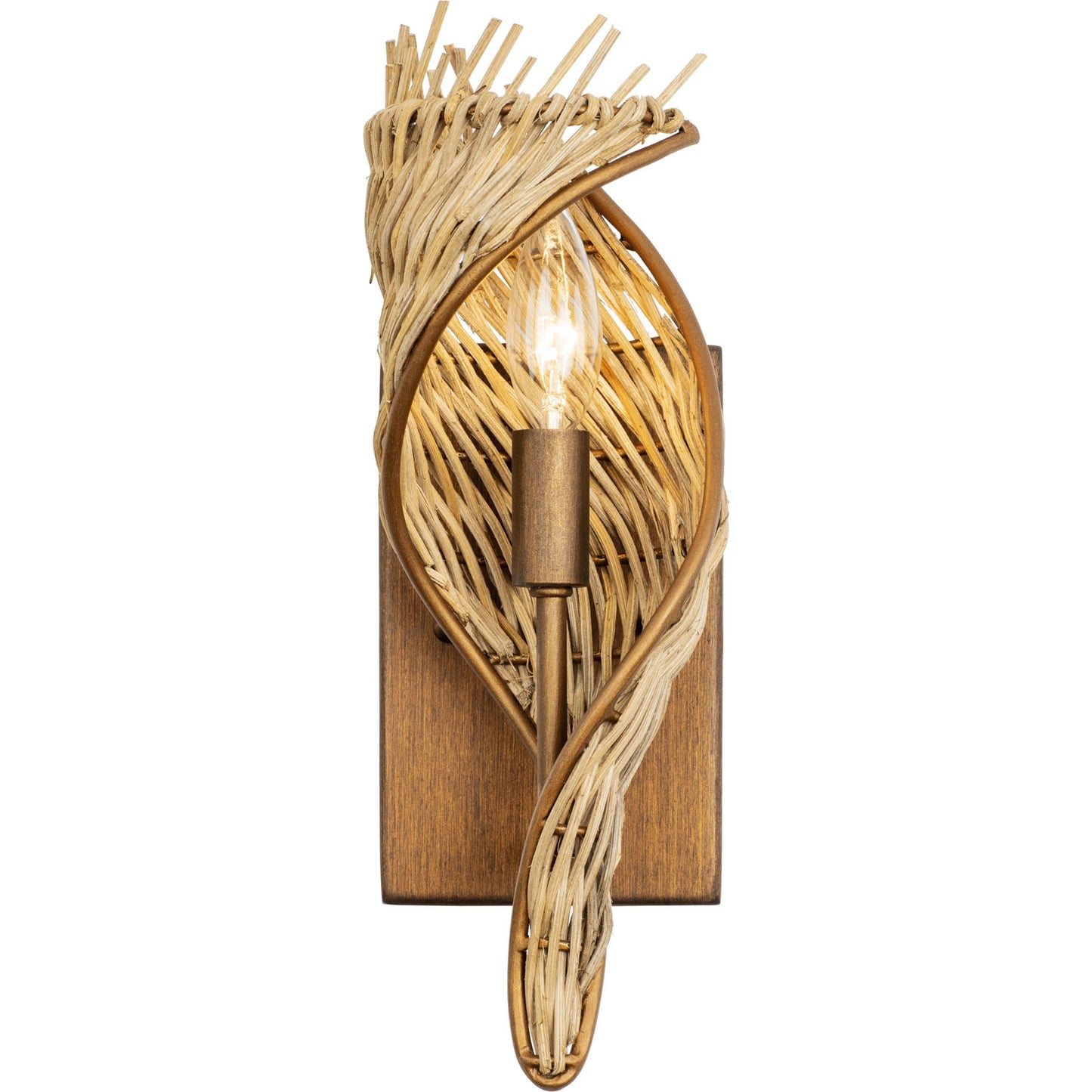 003 SI-1991388 | Additional Silo | Flow II Sconce by Varaluz in baguette/natural rattan. Made from unique in a modern style.