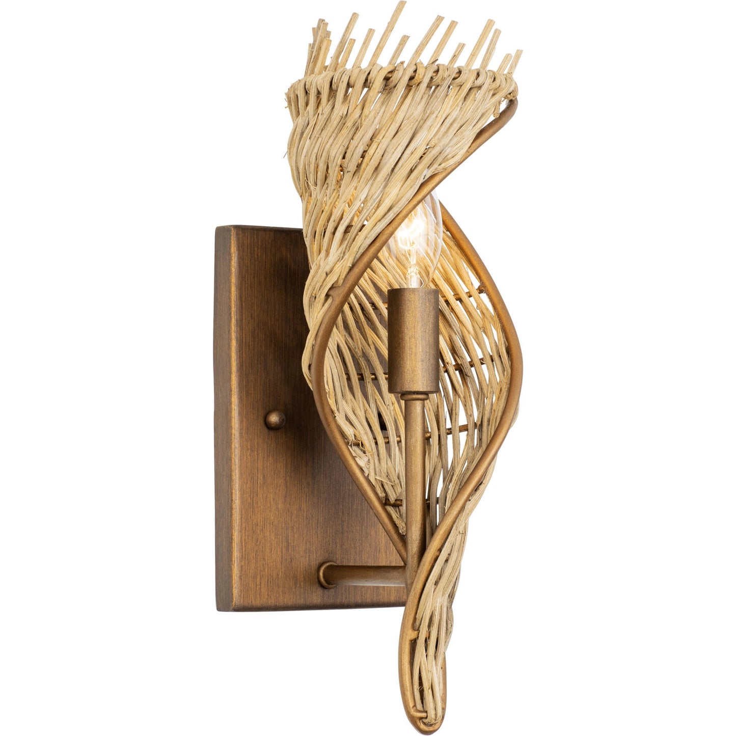 001 SI-1991388 | Additional Silo | Flow II Sconce by Varaluz in baguette/natural rattan. Made from unique in a modern style.