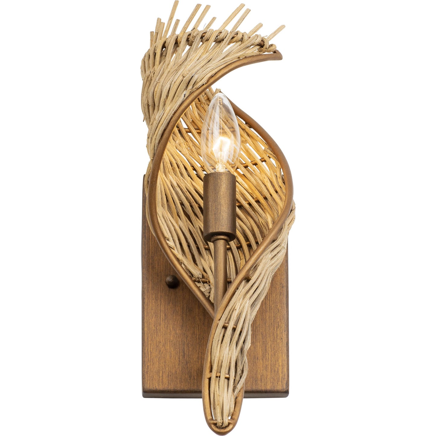 004 SI-1991388 | Additional Silo | Flow II Sconce by Varaluz in baguette/natural rattan. Made from unique in a modern style.