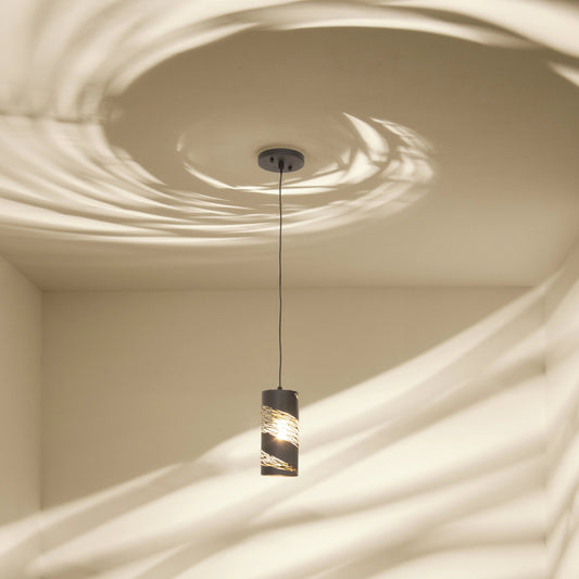 Flow I Mini Pendant by Varaluz in matte black/french gold. Made from unique in a modern style.