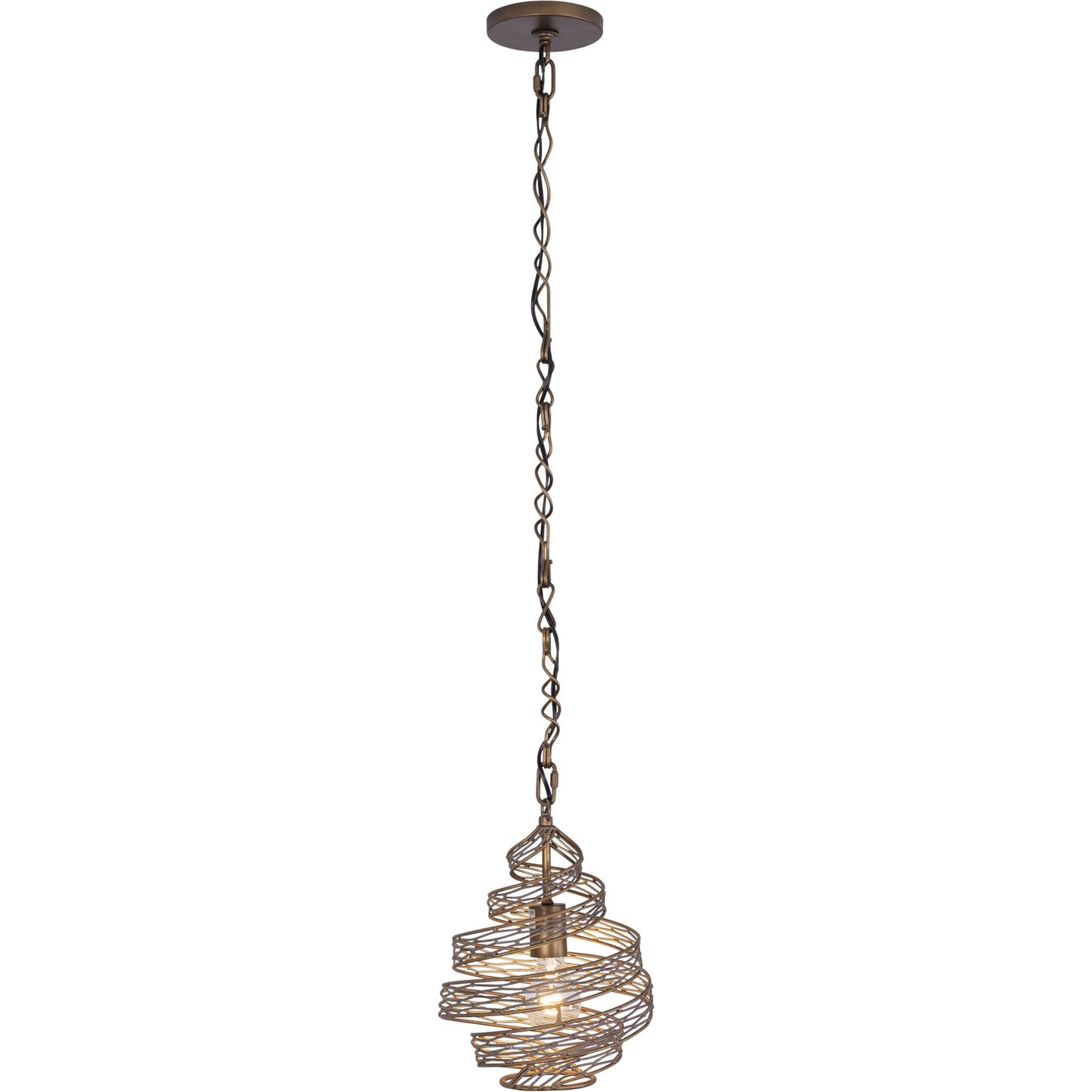 006 SR-817756 | Additional Silo | Flow III Twist Mini Pendant by Varaluz in hammered ore. Made from hammered ore in a modern style.
