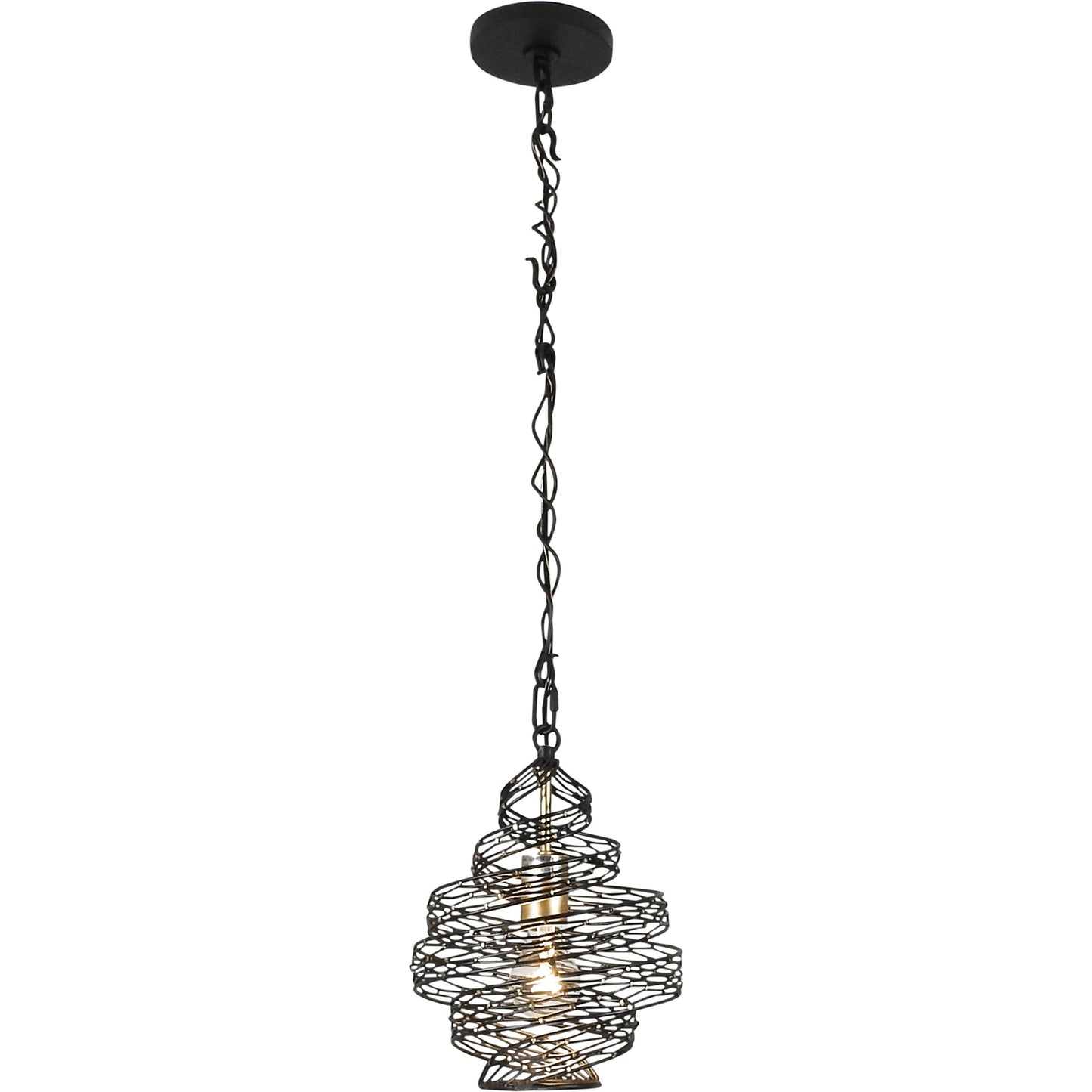 002 SI-1991392 | Additional Silo | Flow I Twist Mini Pendant by Varaluz in matte black/french gold. Made from unique in a modern style.