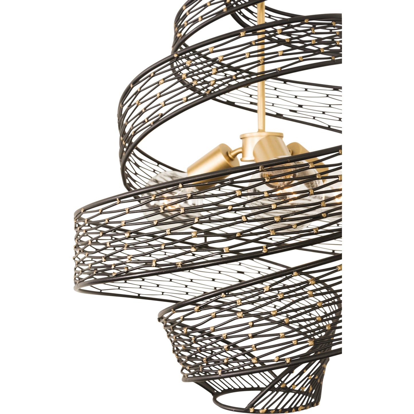 002 SI-1991395 | Additional Silo | Flow I Twist 3-Light Pendant by Varaluz in matte black/french gold. Made from unique in a modern style.