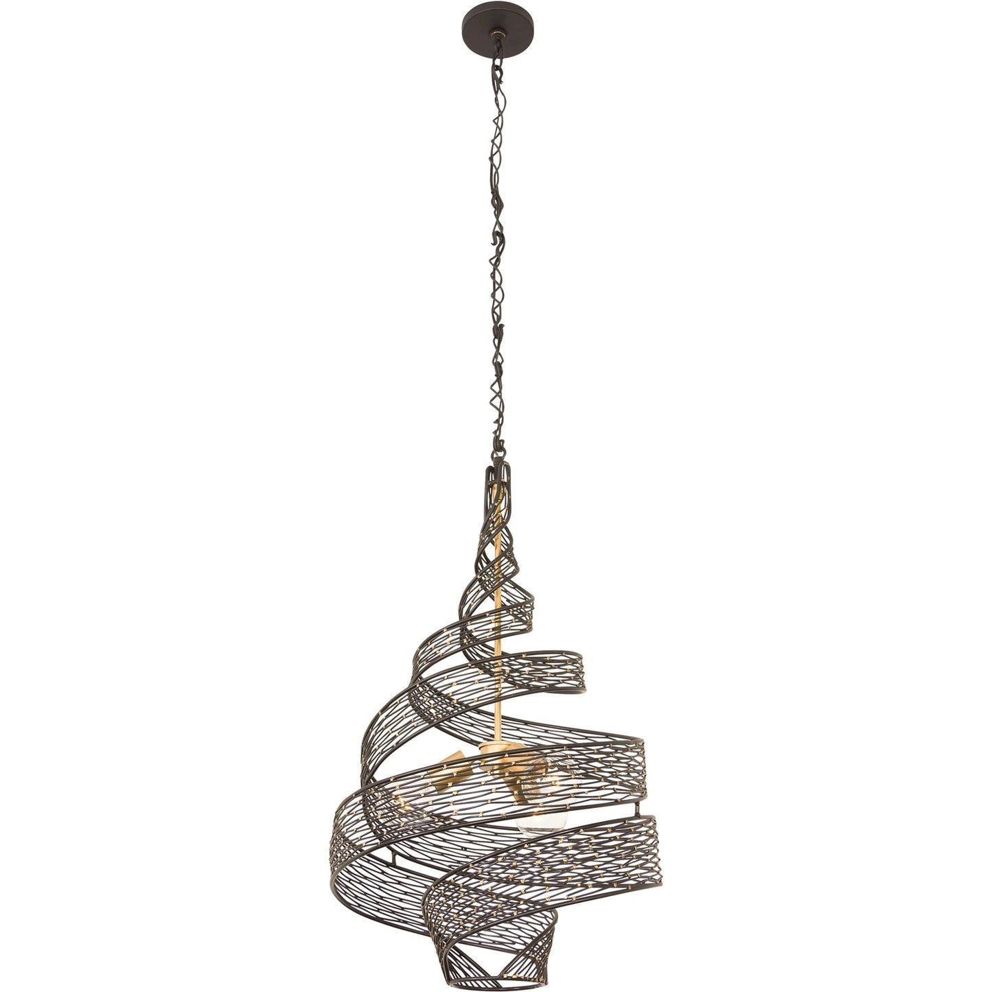 003 SI-1991395 | Additional Silo | Flow I Twist 3-Light Pendant by Varaluz in matte black/french gold. Made from unique in a modern style.