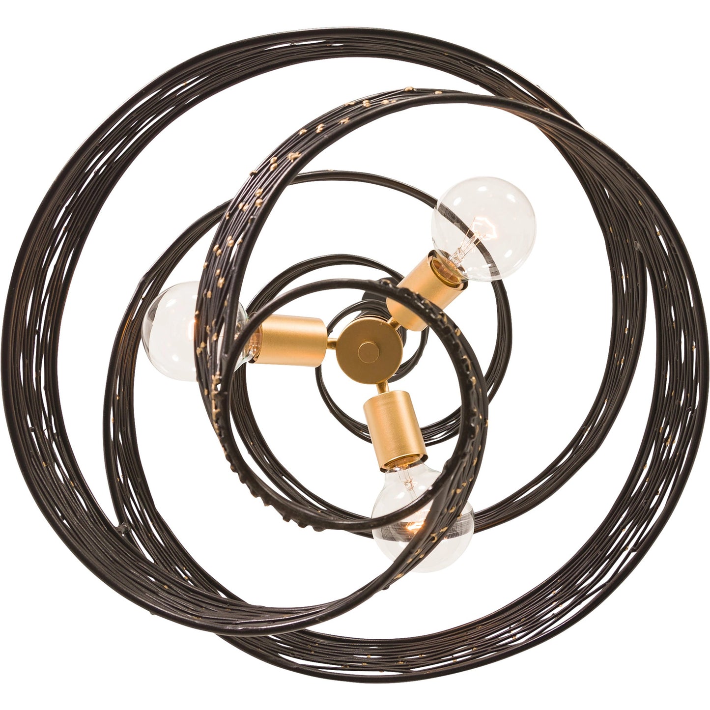 004 SI-1991395 | Additional Silo | Flow I Twist 3-Light Pendant by Varaluz in matte black/french gold. Made from unique in a modern style.