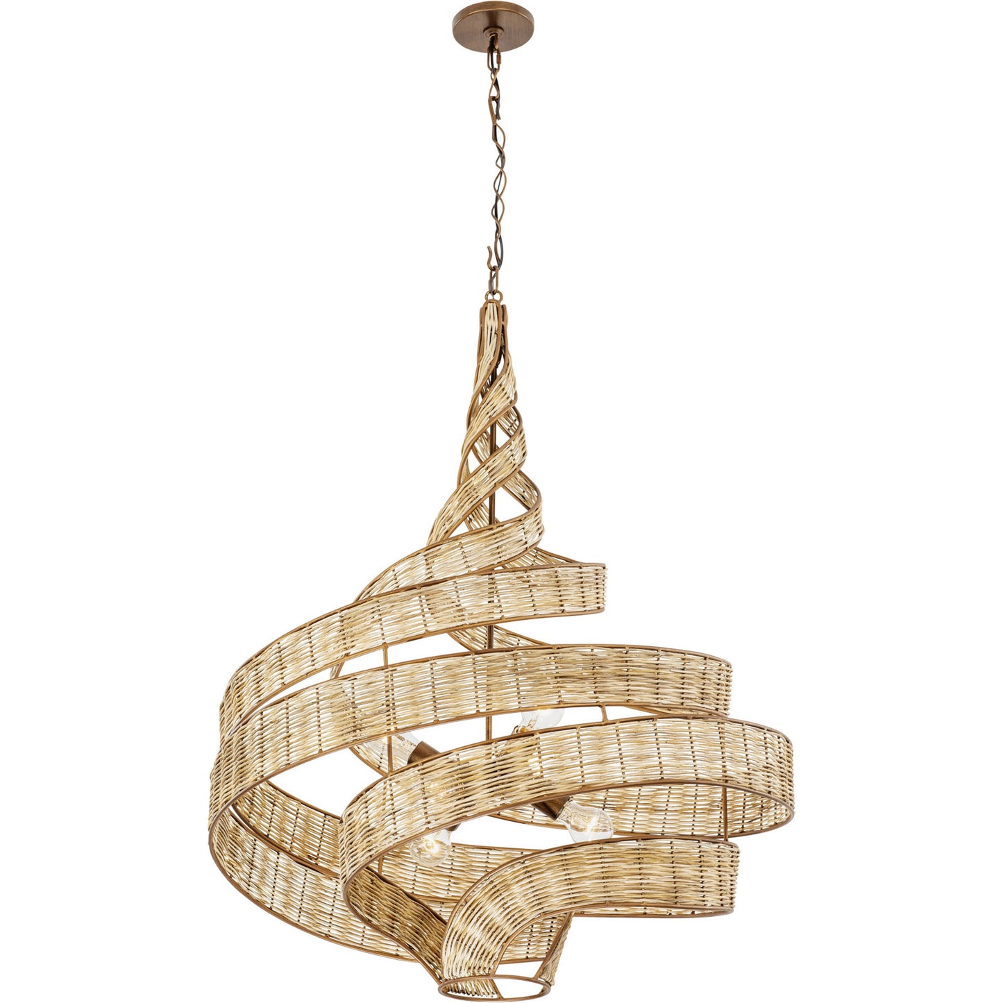 009 SI-1991397 | Additional Silo | Flow II Twist 6-Light Pendant by Varaluz in baguette/natural rattan. Made from unique in a modern style.