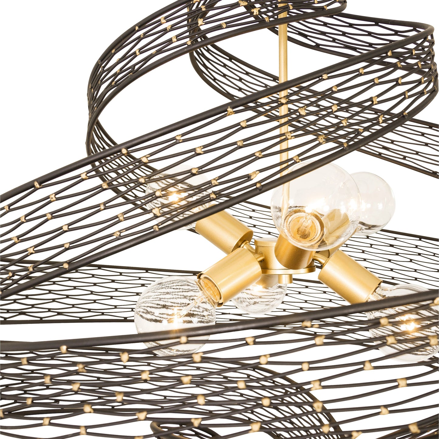 003 SI-1991398 | Additional Silo | Flow Twist 6-Light Pendant by Varaluz in matte black/french gold. Made from unique in a modern style.
