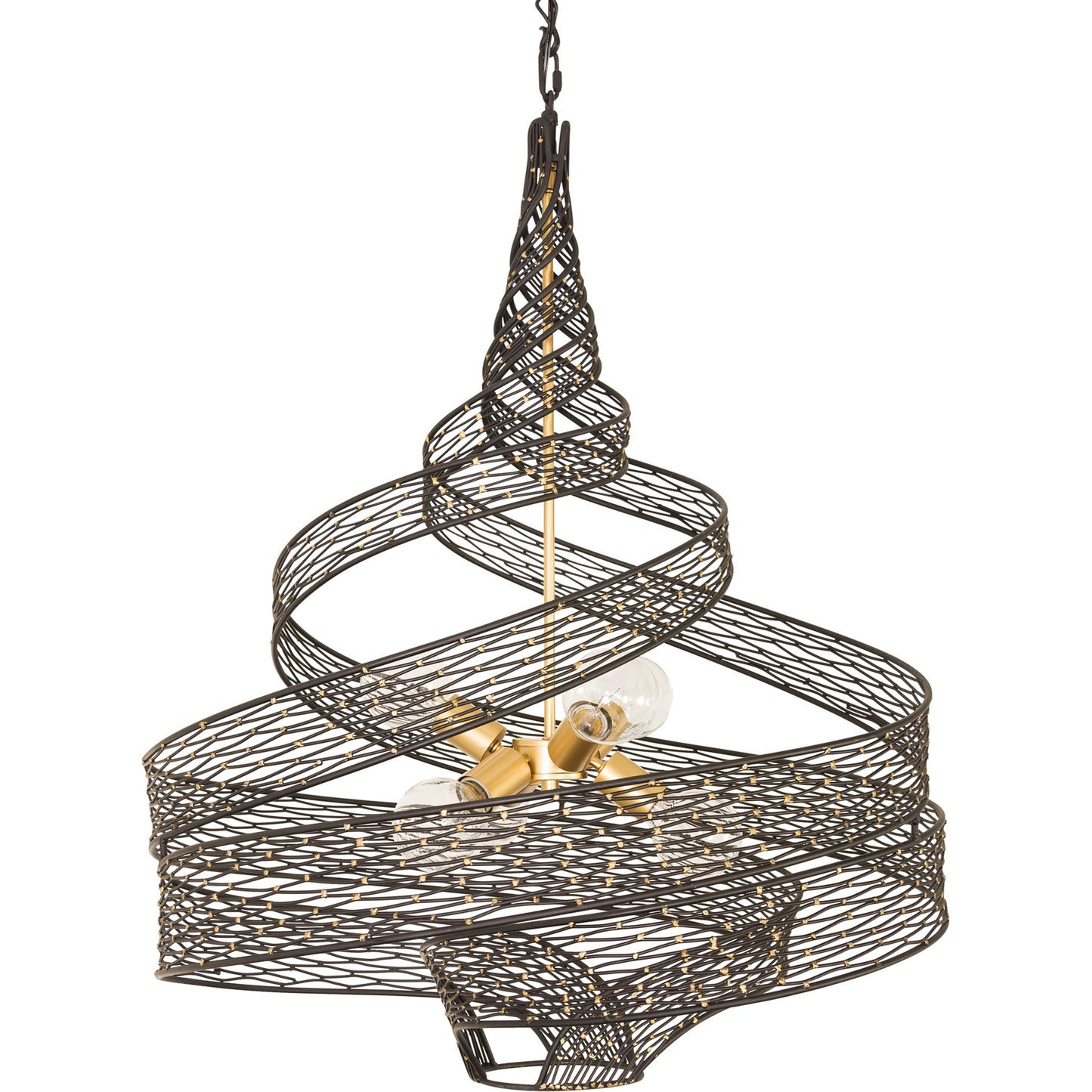 002 SI-1991398 | Additional Silo | Flow Twist 6-Light Pendant by Varaluz in matte black/french gold. Made from unique in a modern style.