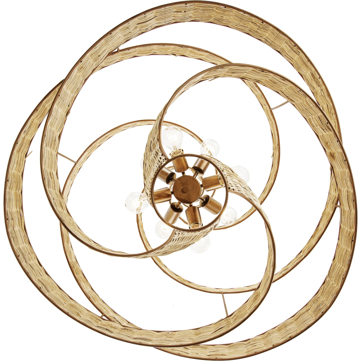 003 SI-1991400 | Additional Silo | Flow II Twist 8-Light Pendant by Varaluz in baguette/natural rattan. Made from unique in a modern style.