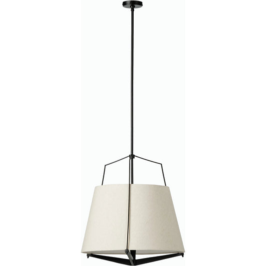 001 SI-2158607 | Primary Silo | Ziggy Pendant by Four Hands in matte black, light beige, hammered black aluminum and matte black. Made from iron, 100% cotton, aluminum in a modern style.