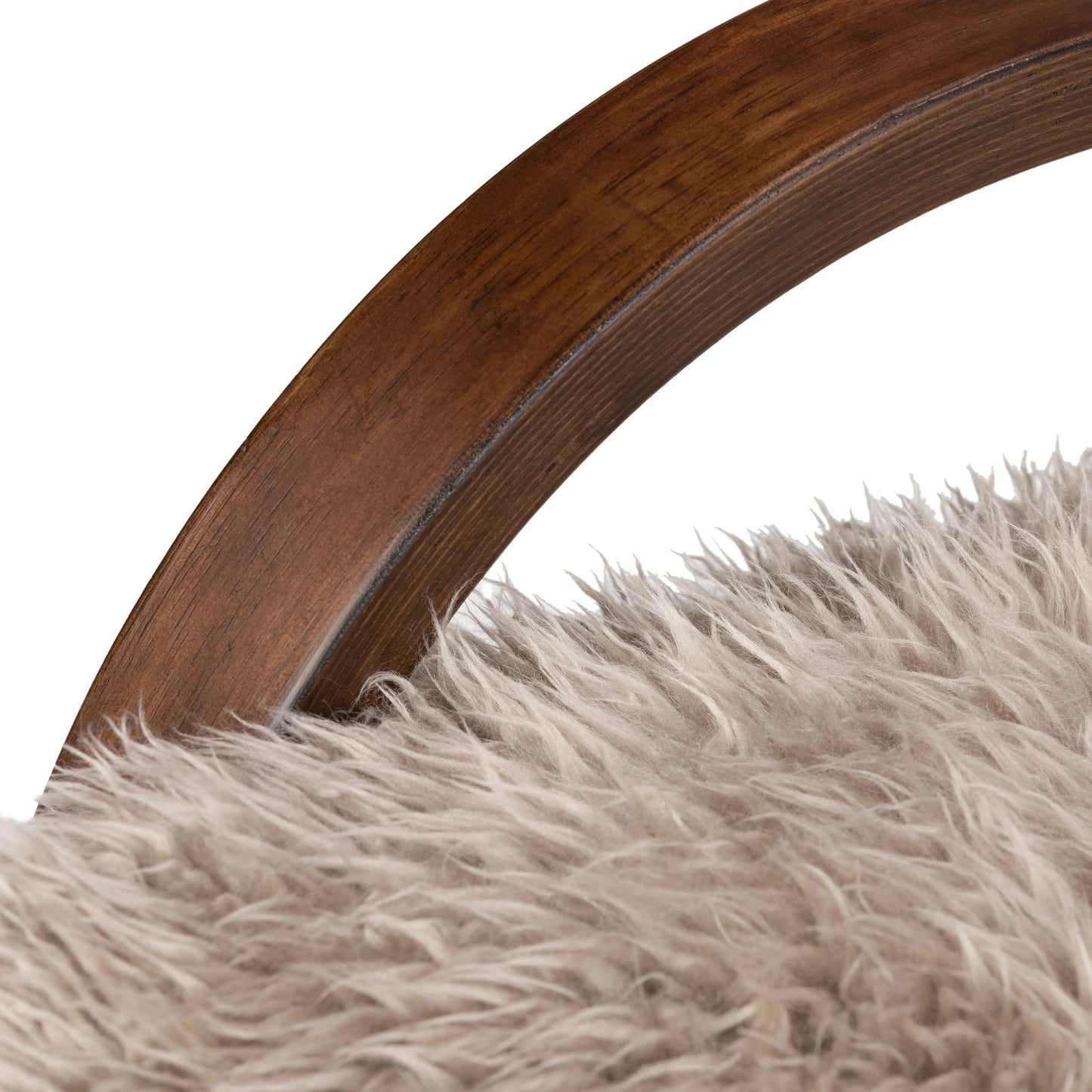 009 SI-2074793 | Additional Silo | Tobin Chair by Four Hands in taupe mongolian fur and terra brown. Made from mongolia fur, rubberwood veneer in a modern style.