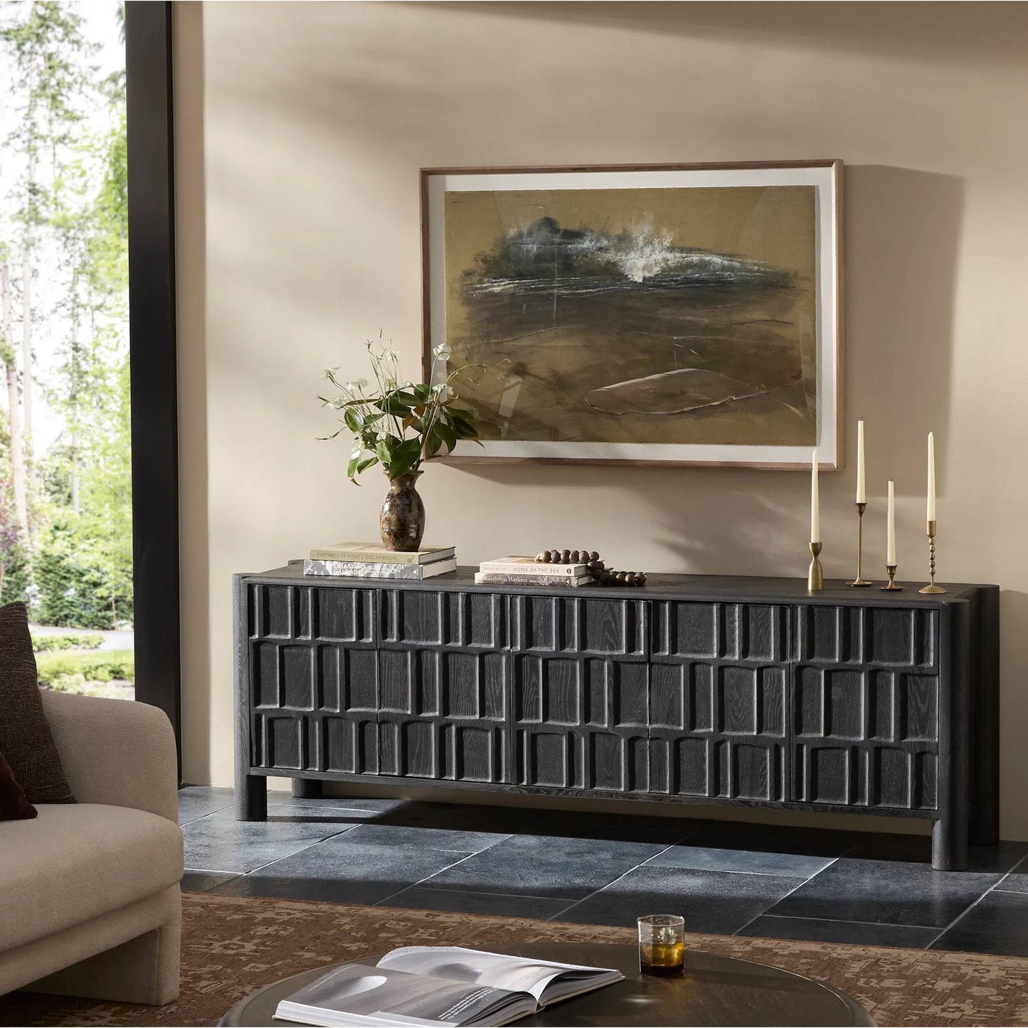 026 SI-2257112 | Lifestyle | Ezri Media Console by Four Hands. Made from unique in a traditional style.
