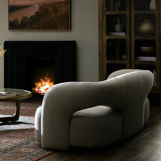 Mazie SOFA-94" by Four Hands in crete pebble. Made from 100% polyester, poplar plywood in a modern style.