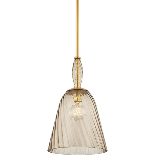 001 SI-2544192 | Primary Silo | Bleecker Pendant by Hudson Valley in aged brass. Made from glass in a unique style.