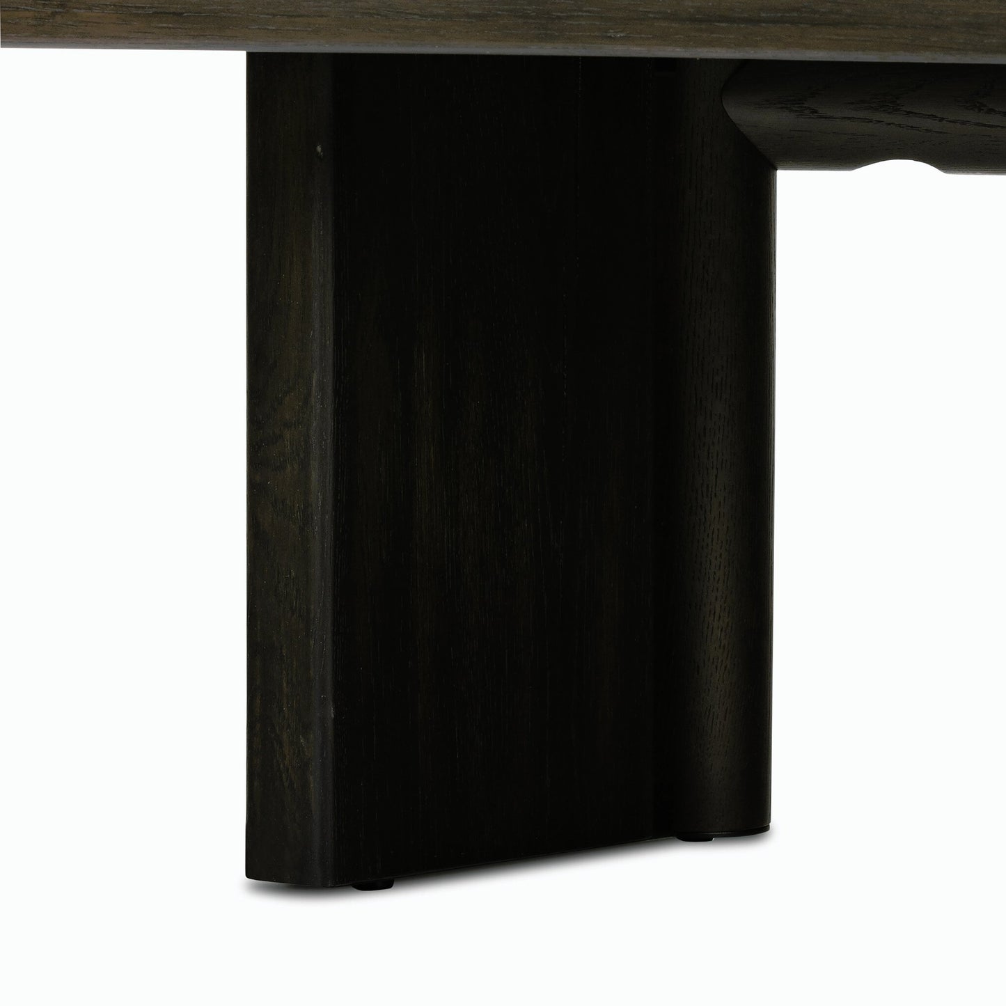 007 SI-2158204 | Closeup | Huxley Coffee Table by Four Hands in smoked black veneer. Made from thick oak veneer, solid oak in a modern style.