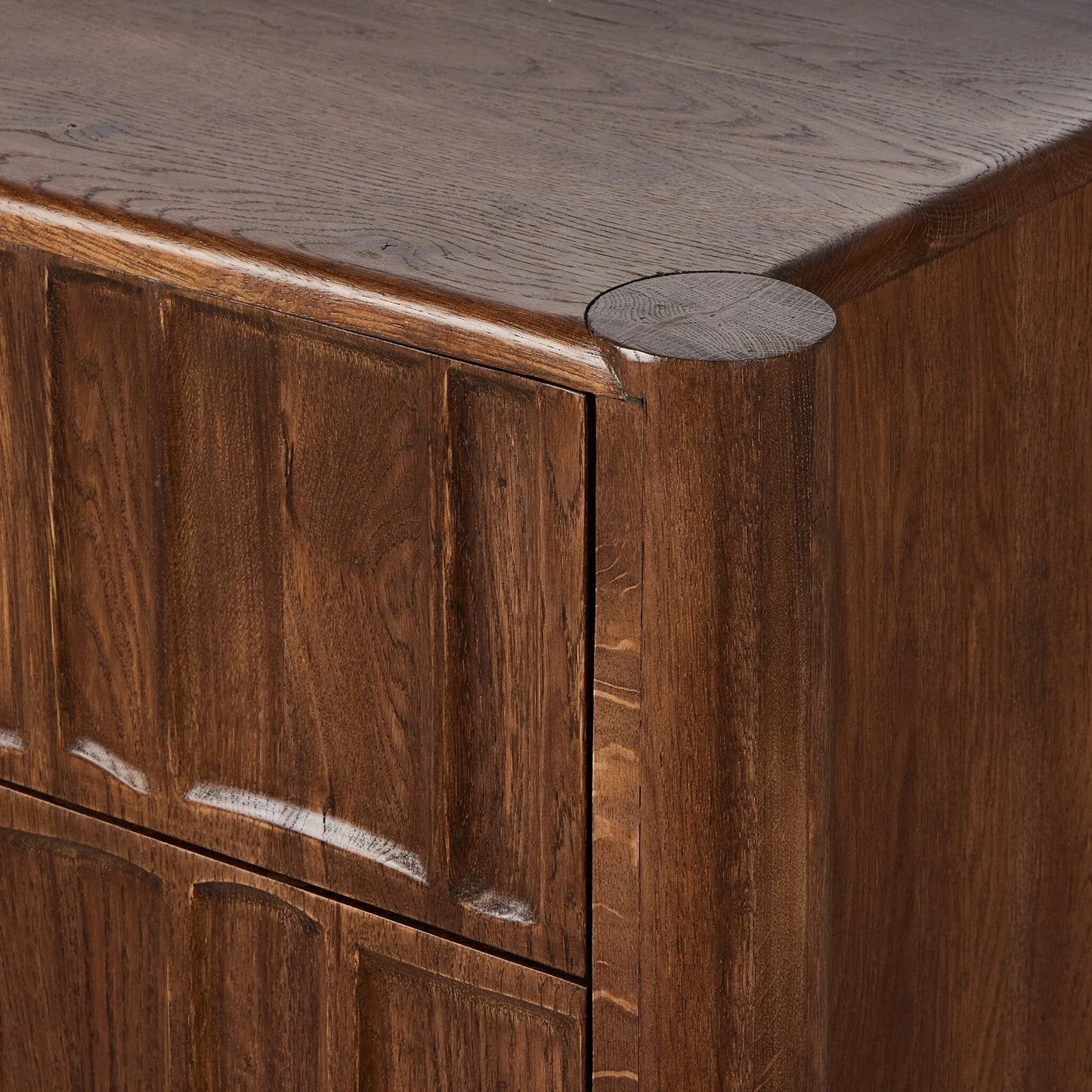 011 SI-2320053 | Closeup | Ezri 6 Drawer Dresser by Four Hands in carved cocoa oak. Made from solid oak in a unique style.