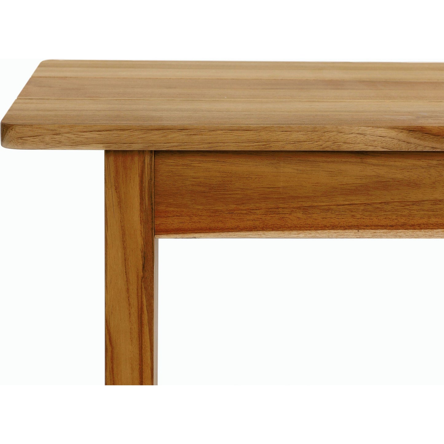 011 SI-2158108 | Closeup | Chapman Outdoor Console Table by Four Hands in natural teak. Made from solid fsc®-certified teak in a modern style.