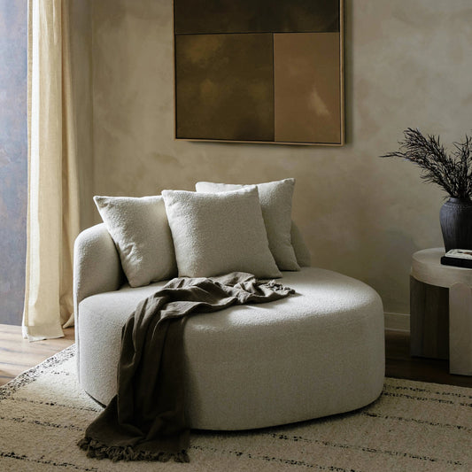 Micah Chaise by Four Hands in oland linen. Made from 100% polypropylene, pine plywood, solid pine in a modern style.