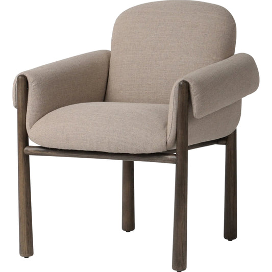 018 SI-2257123 | Primary Silo | Olia Dining Chair by Four Hands in alcala taupe, warm nettlewood. Made from 70% polyester, 20% viscose (rayon), 10% flax/linen, solid nettlewood, eucalyptus plywood in a transitional style.