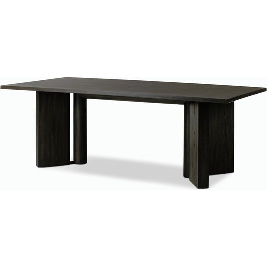 001 SI-2158206 | Primary Silo | Huxley Dining Table 84" by Four Hands in smoked black veneer. Made from thick oak veneer, solid oak in a modern style.