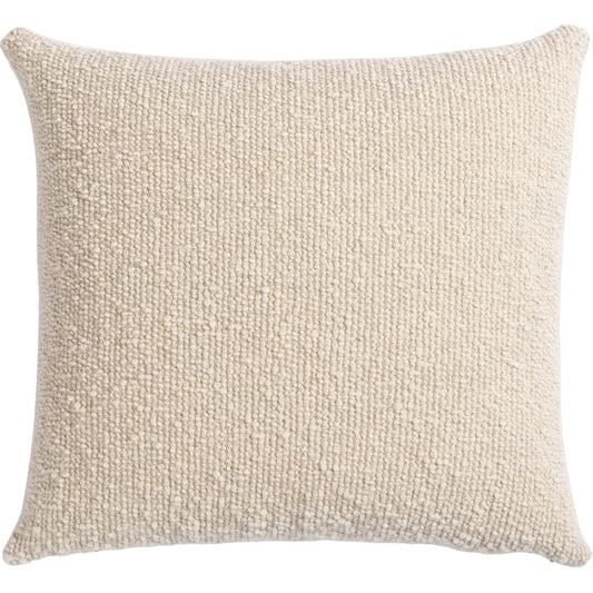 Francia Pillow by Four Hands in herstal oatmeal. Made from 55.8% wool, 20% linen, 16% alpaca, 8.2% nylon, down alternative fiber, 100% polyester in a transitional style.