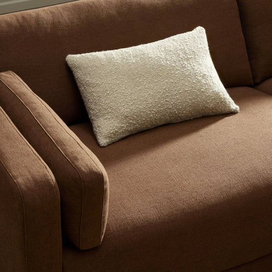 Francia Pillow by Four Hands in herstal oatmeal. Made from 55.8% wool, 20% linen, 16% alpaca, 8.2% nylon, down alternative fiber, 100% polyester in a transitional style.